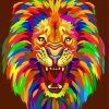 Abstract Multicolored Lion Diamond Painting