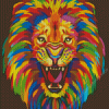 Abstract Multicolored Lion Diamond Painting