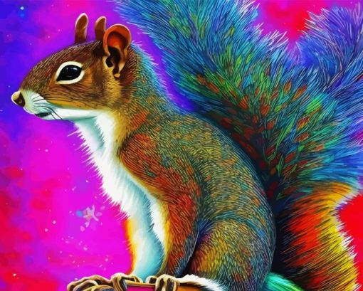 Abstract Squirrel Rainbow Diamond Painting