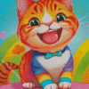 Adorable Colorful Cartoon Cat Diamond Painting