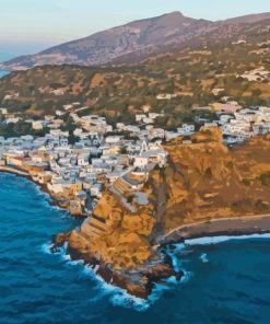 Aerial View Of Mandraki In Nisyros Diamond Painting