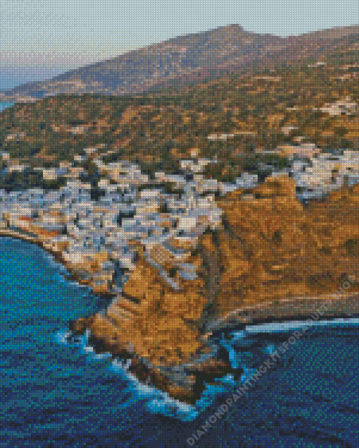 Aerial View Of Mandraki In Nisyros Diamond Painting