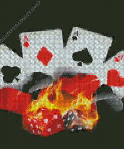 Aesthetic Casino Cards Illustration Diamond Painting