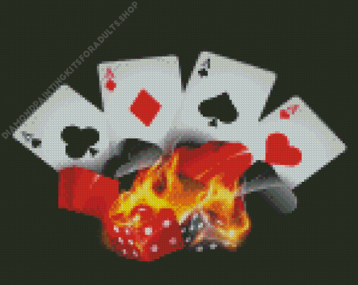 Aesthetic Casino Cards Illustration Diamond Painting