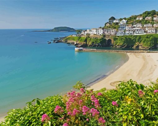 Aesthetic East Looe Beach Looe Cornwall Diamond Painting