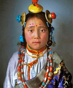 Aesthetic Tibet Girl Diamond Painting