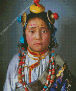 Aesthetic Tibet Girl Diamond Painting