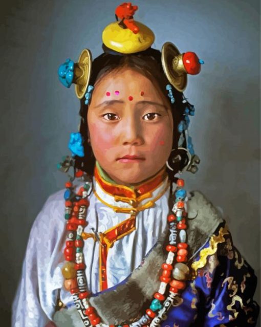 Aesthetic Tibet Girl Diamond Painting