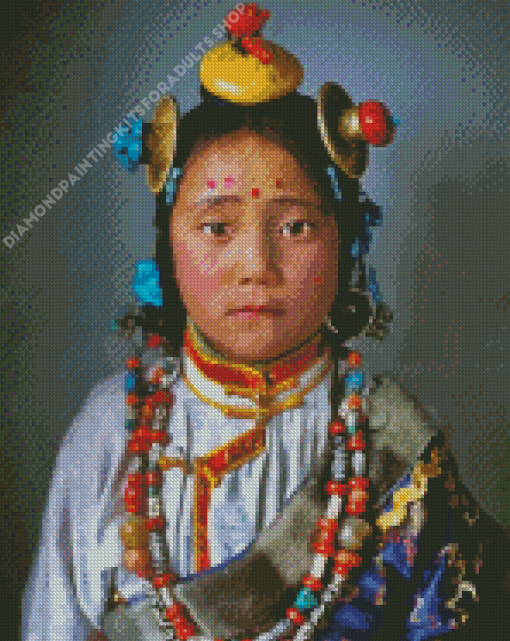 Aesthetic Tibet Girl Diamond Painting