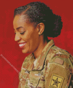 African Woman Military Diamond Painting