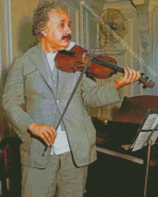 Albert Einstein With Violin Diamond Painting