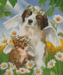 Angel Kitty And Puppy Diamond Painting