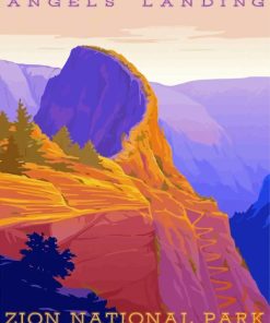 Angels Landing Zion National Park Poster Diamond Painting