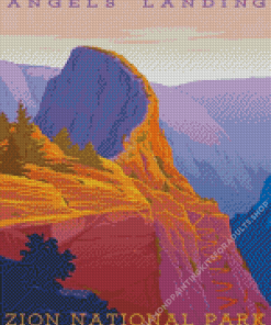 Angels Landing Zion National Park Poster Diamond Painting