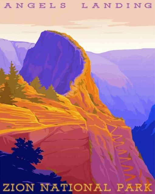 Angels Landing Zion National Park Poster Diamond Painting