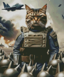 Army Cat Diamond Painting