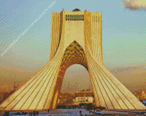 Azadi Tower In Tehran Diamond Painting