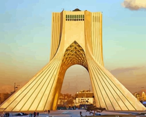 Azadi Tower In Tehran Diamond Painting