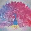 Beautiful Hand Drawn Pink Peacock Diamond Painting