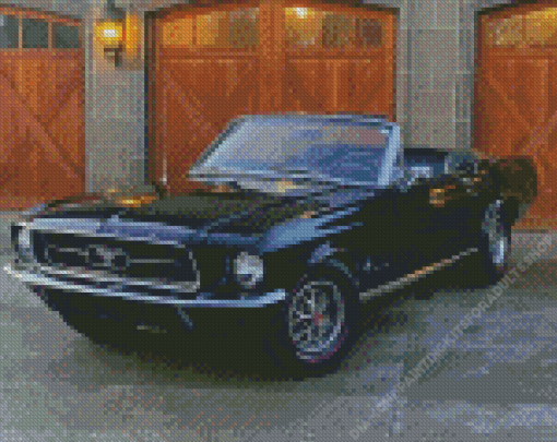 Black 1967 Ford Mustang Convertible Diamond Painting