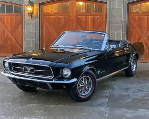 Black 1967 Ford Mustang Convertible Diamond Painting