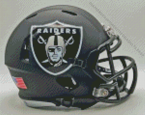 Black Las Vegas Raiders Helmet Diamond Painting