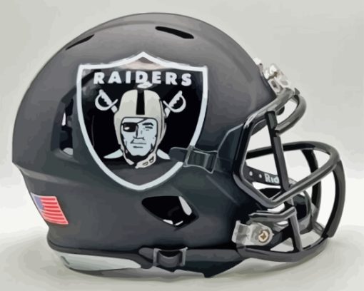 Black Las Vegas Raiders Helmet Diamond Painting