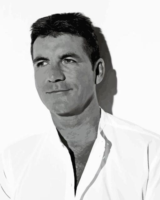 Black And White Simon Cowell Diamond Painting