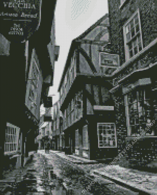 Black And White The Shambles York Diamond Painting