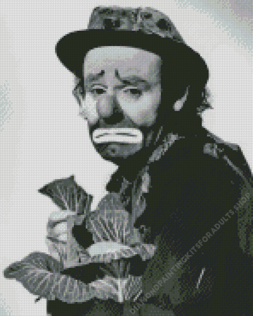 Black and White Emmett Kelly Diamond Painting