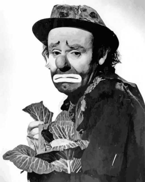 Black and White Emmett Kelly Diamond Painting