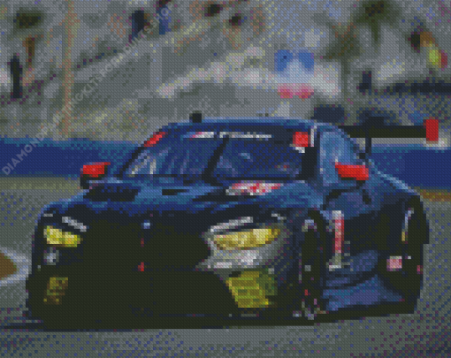 Black BMW M8 GTE Racing Car Diamond Painting