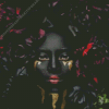 Black Woman Crying Tears Of Gold Diamond Painting