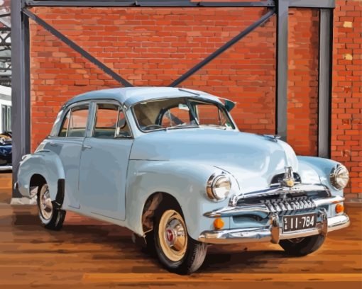 Blue FJ Holden Car Diamond Painting