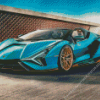 Blue Lamborghini Diamond Painting