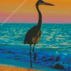 Blue Heron At Sunset Diamond Painting