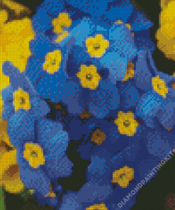 Blue Primroses Diamond Painting