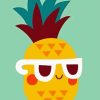 Cartoon Pineapple With Sunglasses Diamond Painting