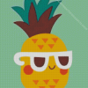 Cartoon Pineapple With Sunglasses Diamond Painting