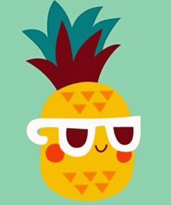 Cartoon Pineapple With Sunglasses Diamond Painting