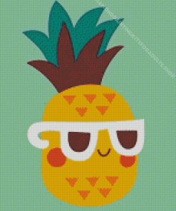 Cartoon Pineapple With Sunglasses Diamond Painting