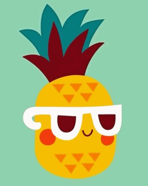 Cartoon Pineapple With Sunglasses Diamond Painting