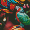 Colorful African Woman And Parrots Diamond Painting