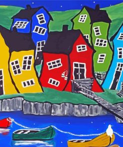 Colorful Crooked House Diamond Painting