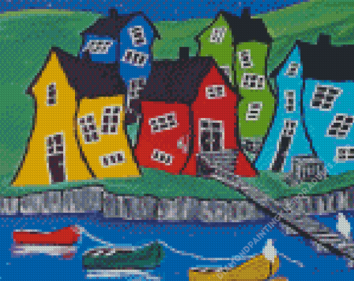 Colorful Crooked House Diamond Painting