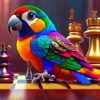 Colorful Bird Playing Chess Diamond Painting