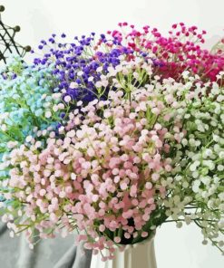 Colorful Gypsophila Vase Diamond Painting