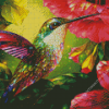 Colorful Hummingbird And Hibiscus Flowers Diamond Painting