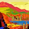 Colorful Vintage Mountain Diamond Painting