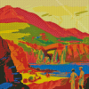 Colorful Vintage Mountain Diamond Painting